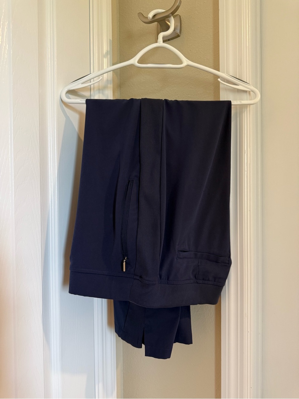 Women's Navy Track Jogger Pants with Zip Pocket
